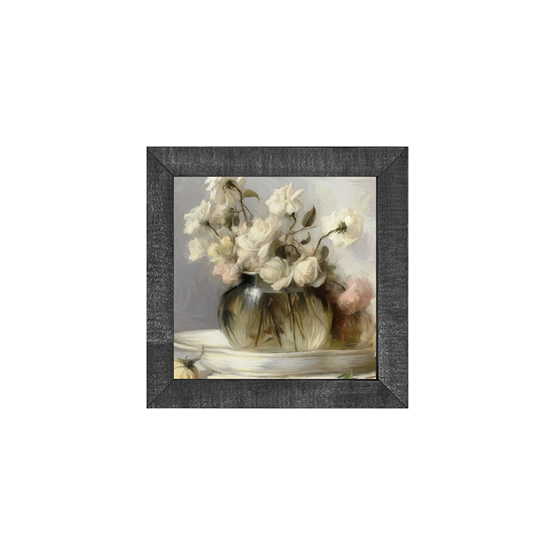 Cream Roses in Clear Vase