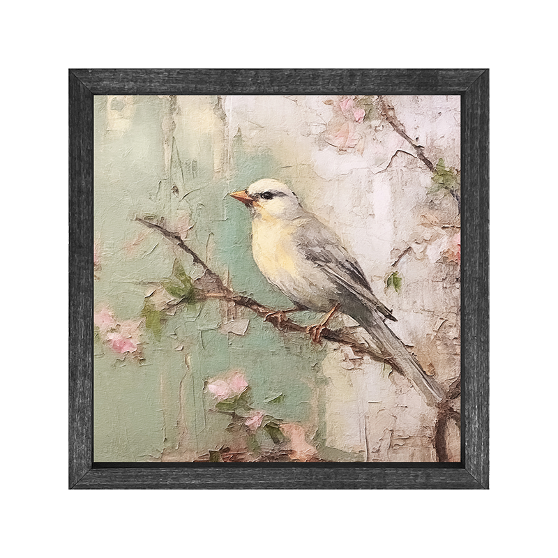 Yellow-breasted bird on branch