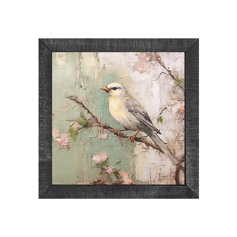 Yellow-breasted bird on branch