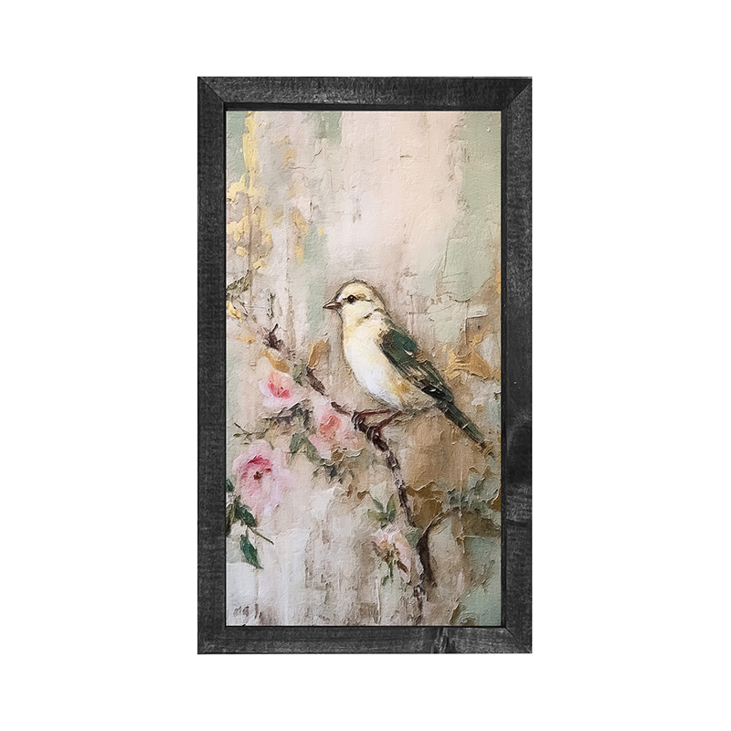 White breasted bird on branch-Vertical