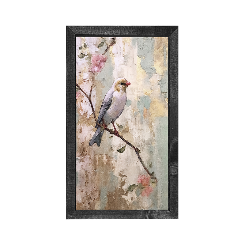 White bird with blue wings-Vertical