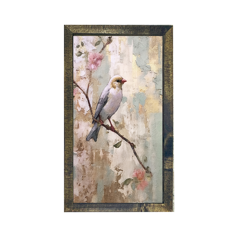 White bird with blue wings-Vertical