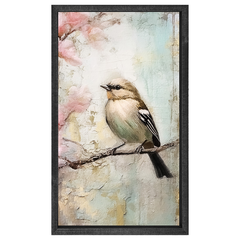 Small bird on branch-Vertical