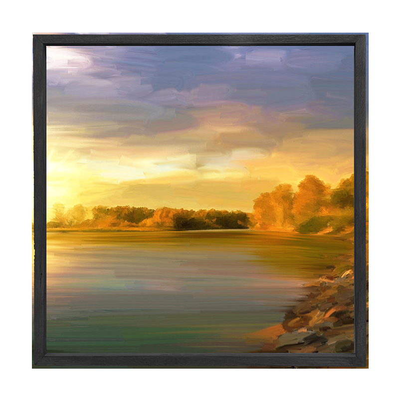 Autumn Lake rock shoreline