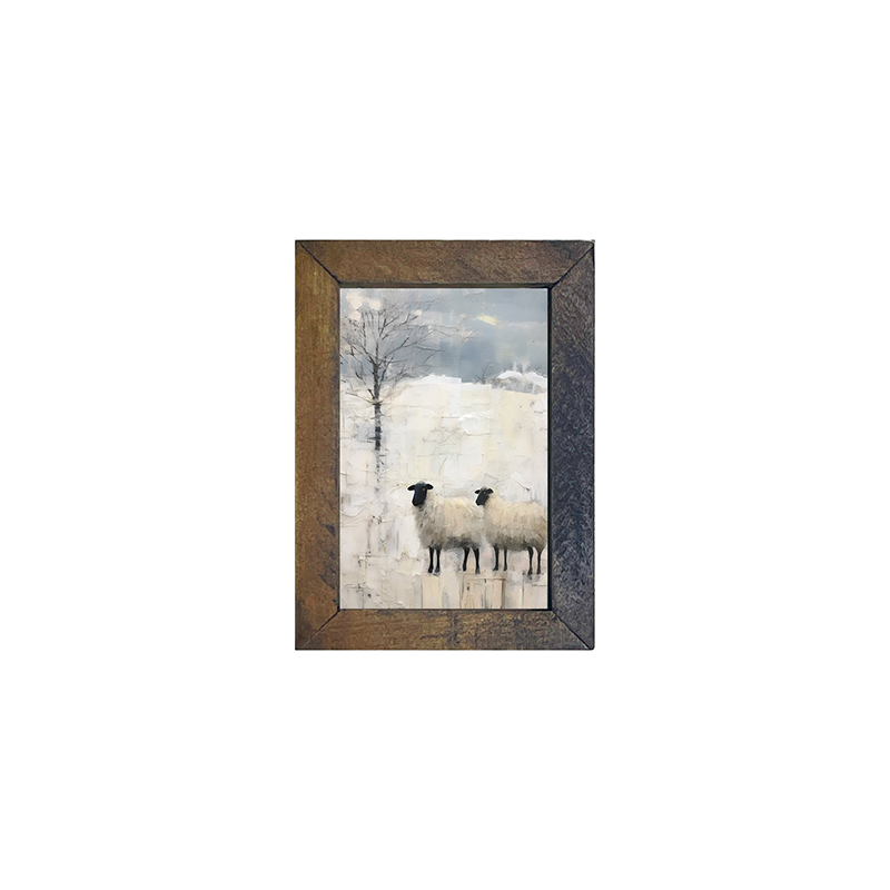 Winter Sheep - Vertical Frame