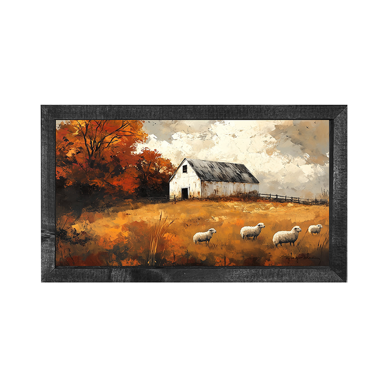Sheep in Autumn - Horizontal Frame