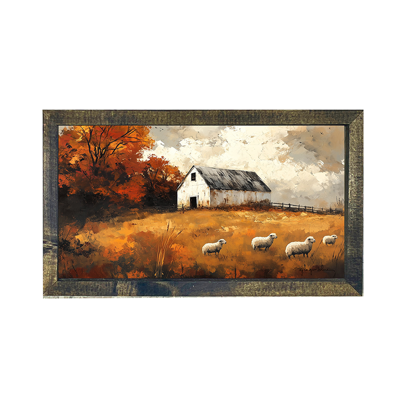 Sheep in Autumn - Horizontal Frame