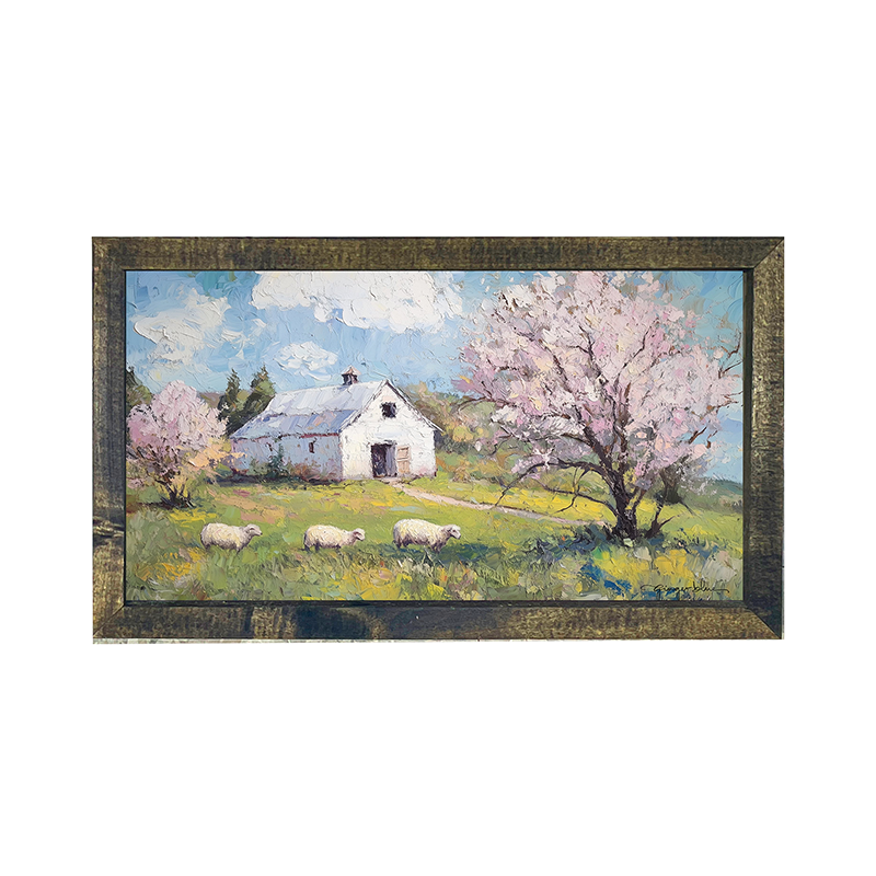 Sheep in Spring - Horizontal Frame