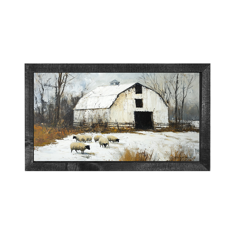 Sheep in Winter - Horizontal Frame