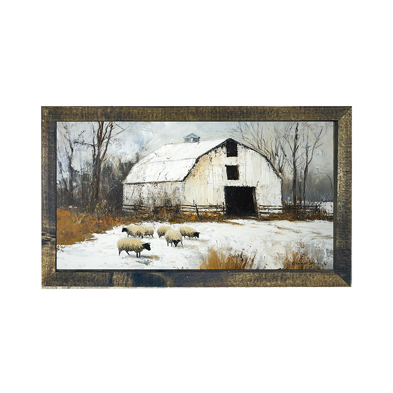 Sheep in Winter - Horizontal Frame