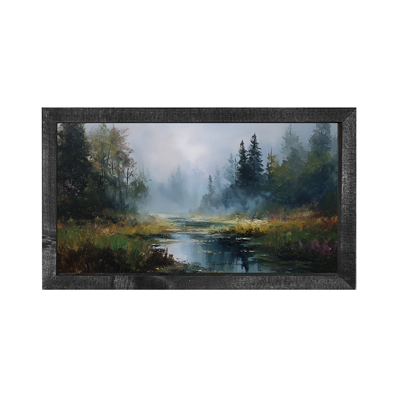 Foggy Forest Stream - Horizontal Frame