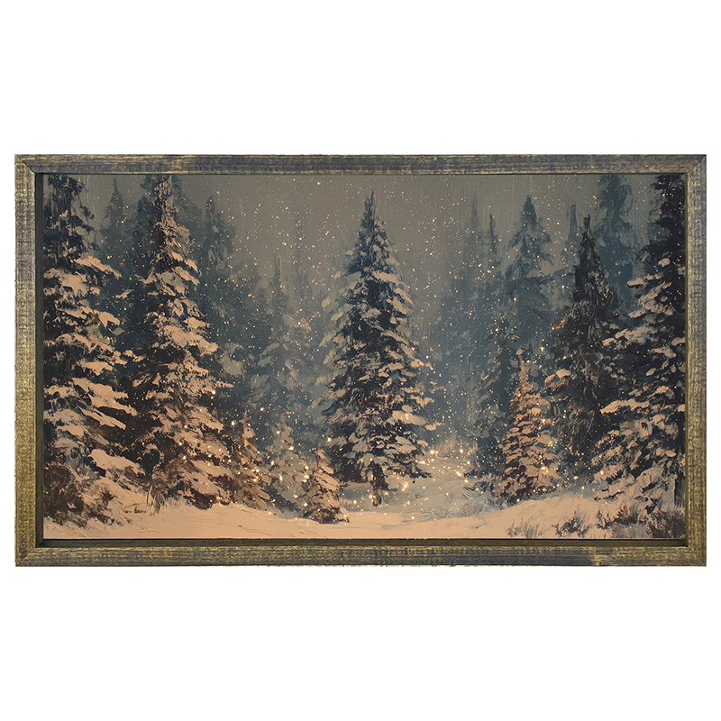 Snow Falling on Pines - Horizontal Frame