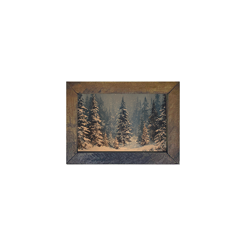 Snow Falling on Pines - Horizontal Frame