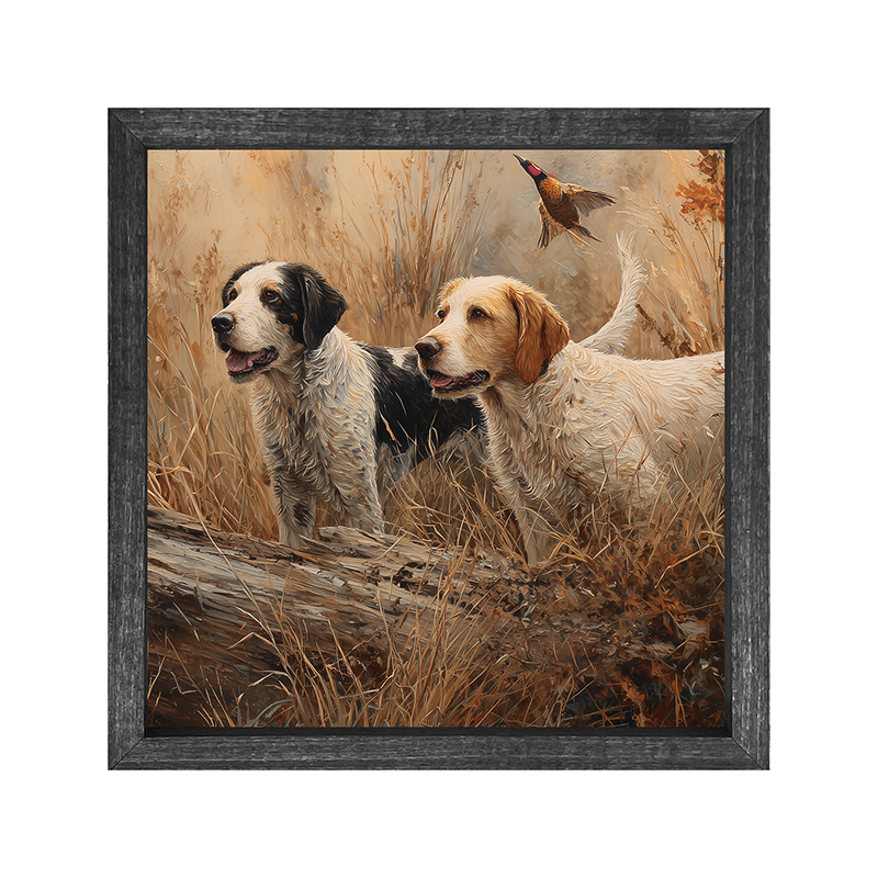 Hunting Season - Dogs near Log