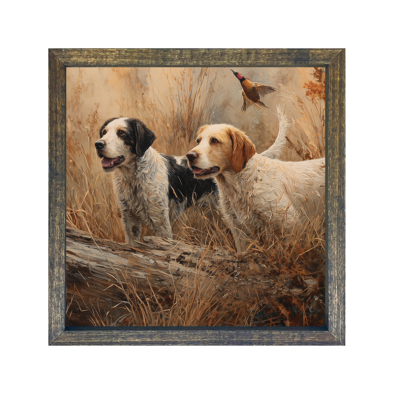 Hunting Season - Dogs near Log