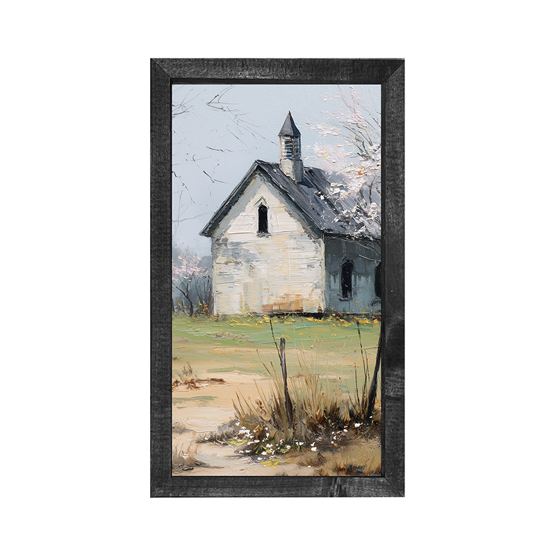 Country Church in Autumn - Vertical Frame