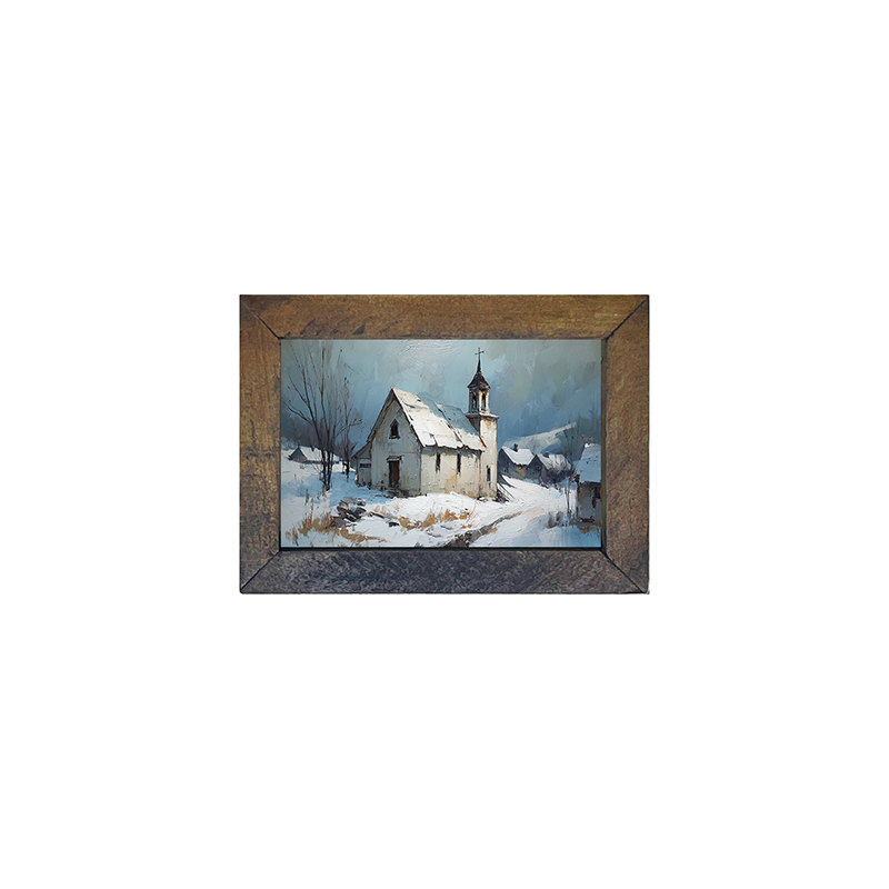 Country Church in Winter - Horizontal Frame