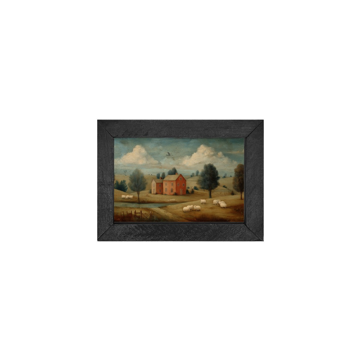 Rustic Sheep at Farm - Horizontal Frame