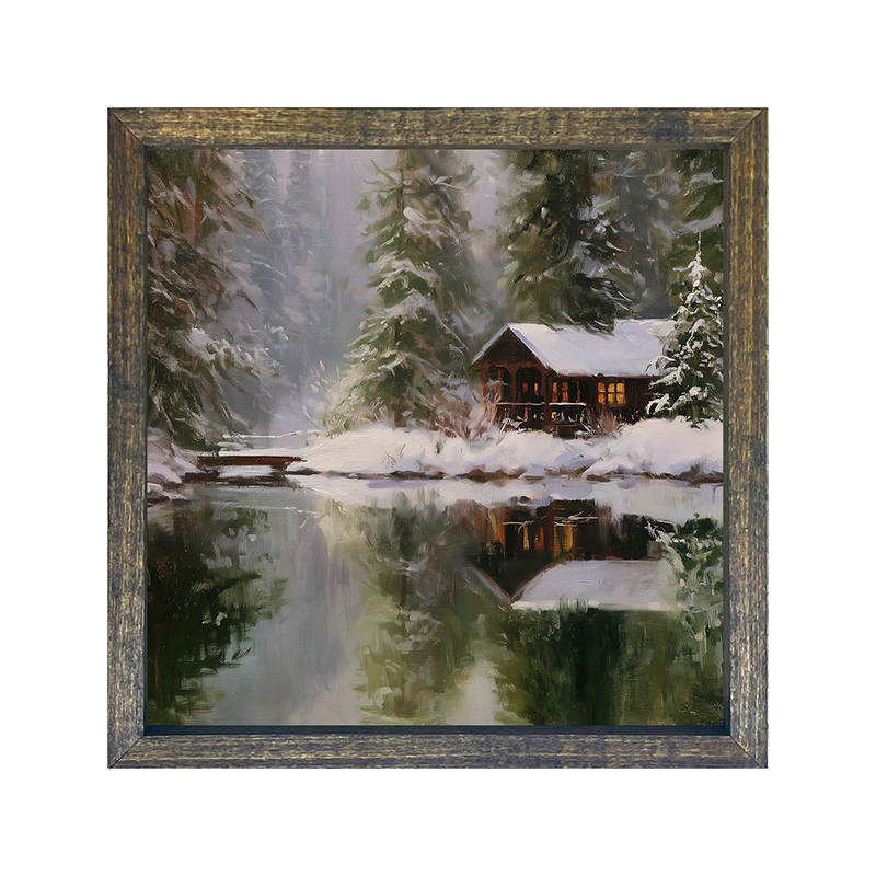 Wintertime Mirror Lake - Square Frame