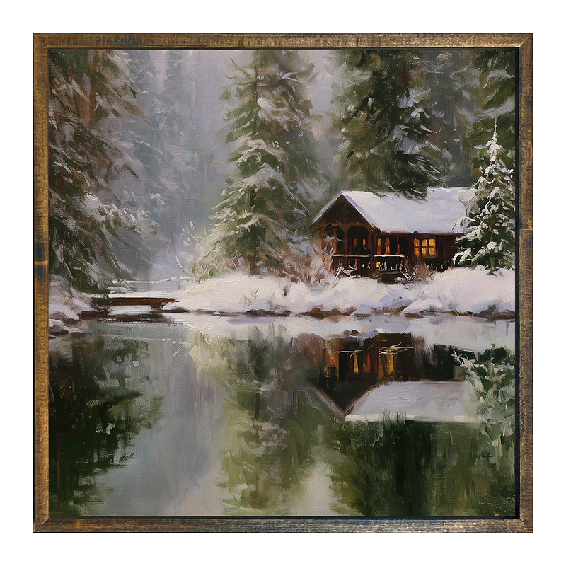Wintertime Mirror Lake - Square Frame
