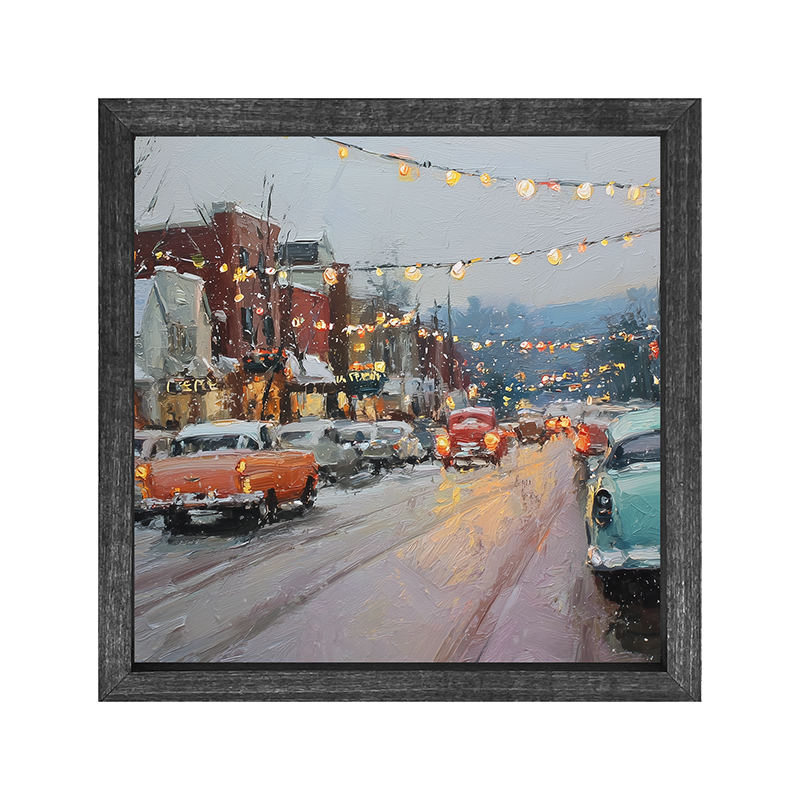 Hudson Valley Village - Winter Memories - Square Frame