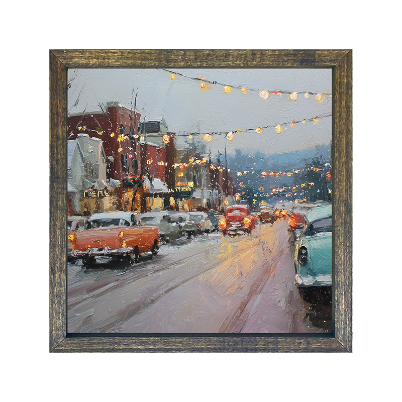 Hudson Valley Village - Winter Memories - Square Frame