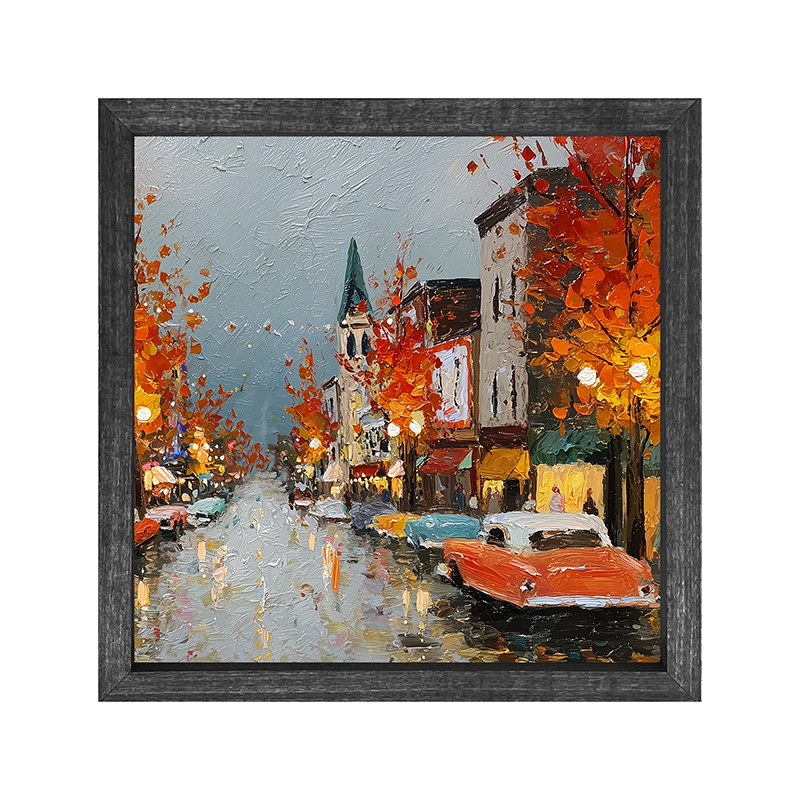 Hudson Valley Village - Autumn Memories - Square Frame