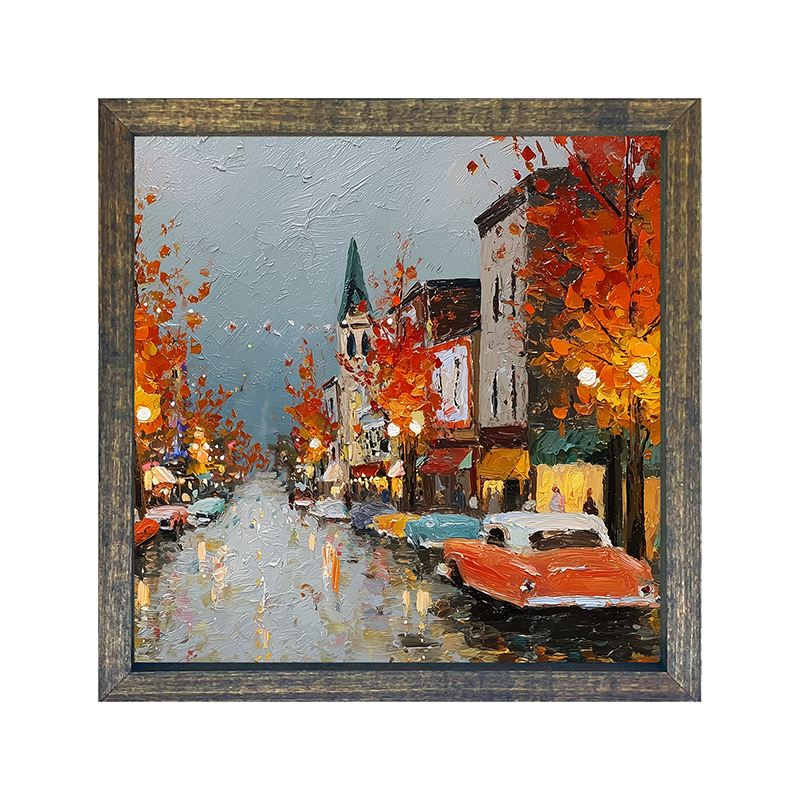 Hudson Valley Village - Autumn Memories - Square Frame