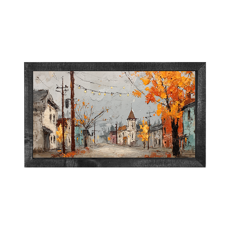 Hudson Valley Village - Autumn Sidewalks - Horizontal Frame