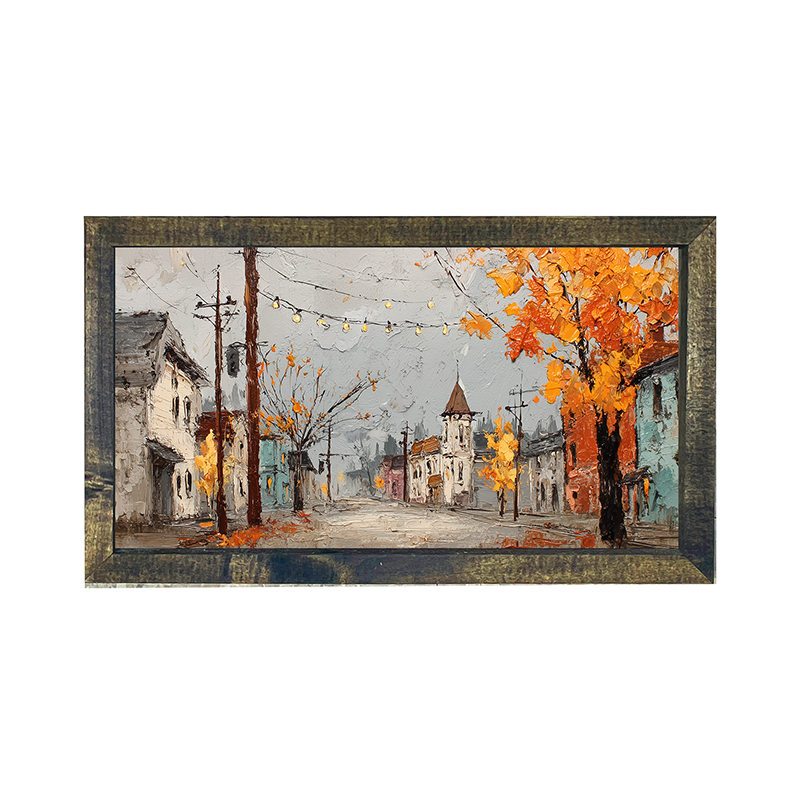 Hudson Valley Village - Autumn Sidewalks - Horizontal Frame