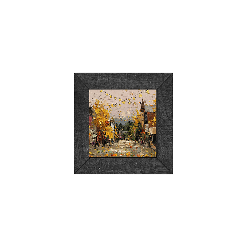Hudson Valley Village - Falling Leaves - Square Frame