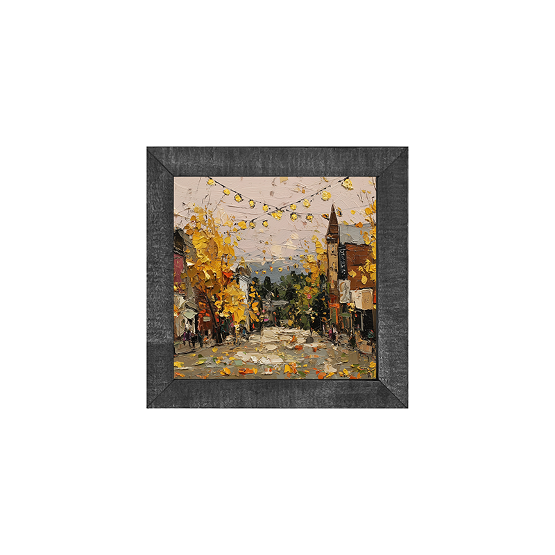Hudson Valley Village - Falling Leaves - Square Frame