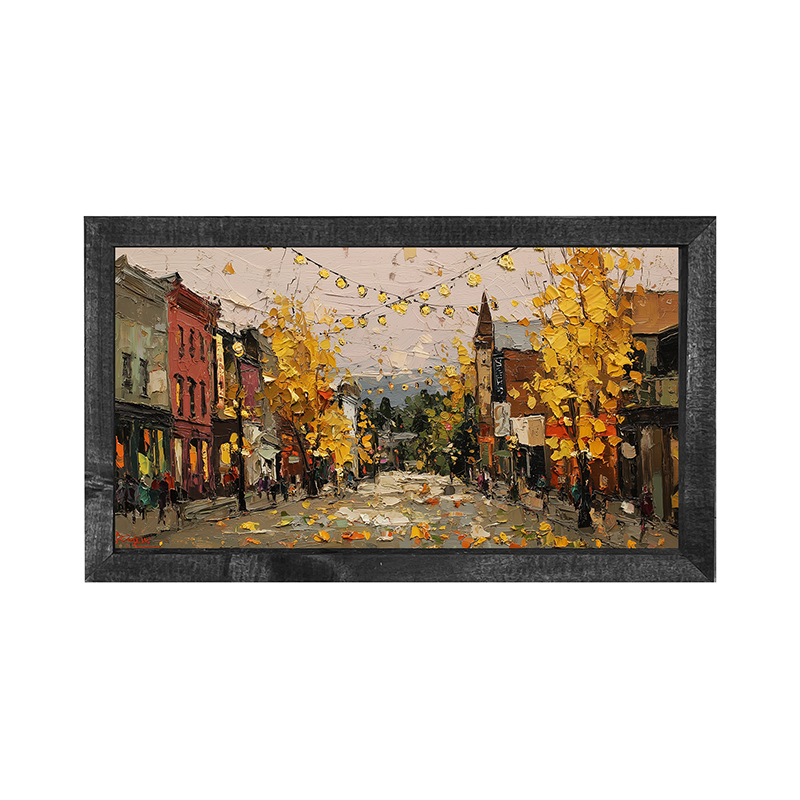 Hudson Valley Village - Falling Leaves - Horizontal Frame