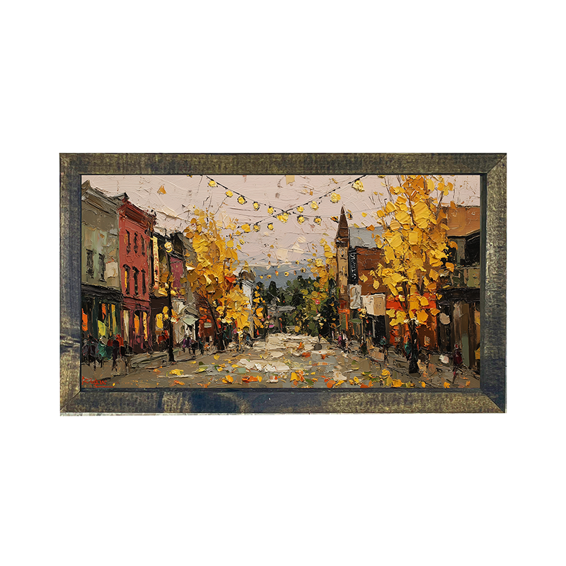 Hudson Valley Village - Falling Leaves - Horizontal Frame