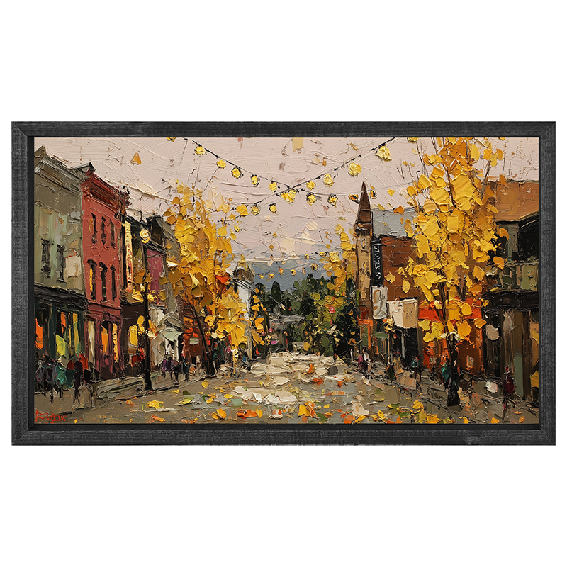 Hudson Valley Village - Falling Leaves - Horizontal Frame