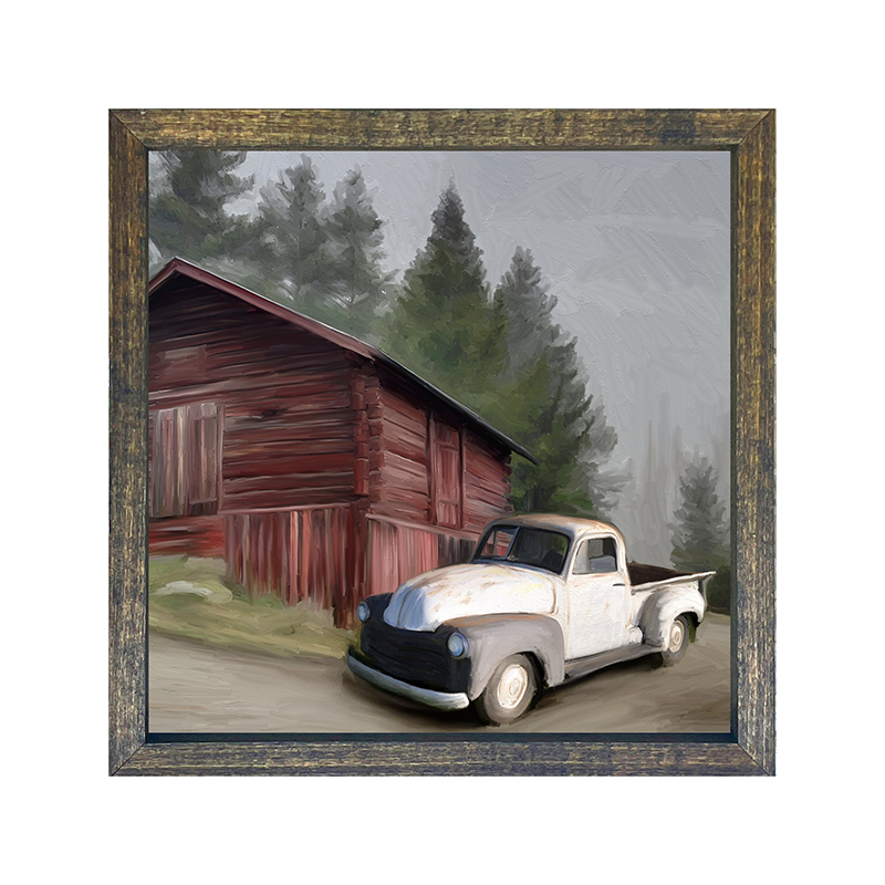 White Chevy with Barn
