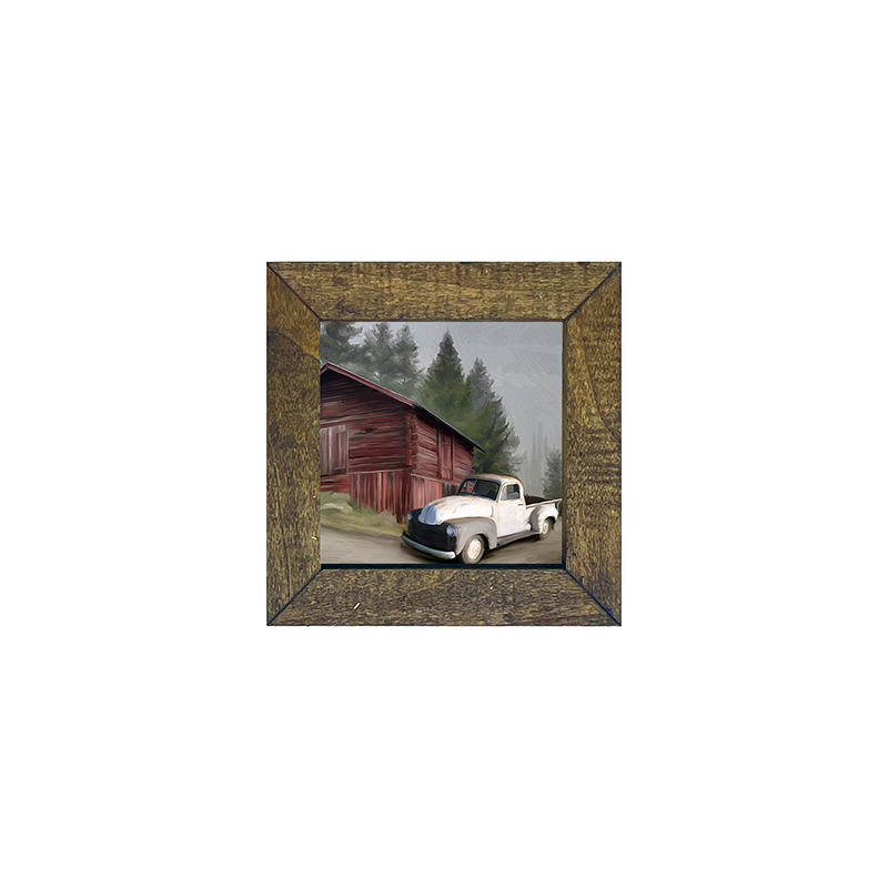 White Chevy with Barn