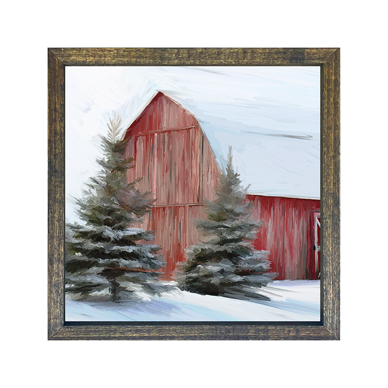 Barn with Trees