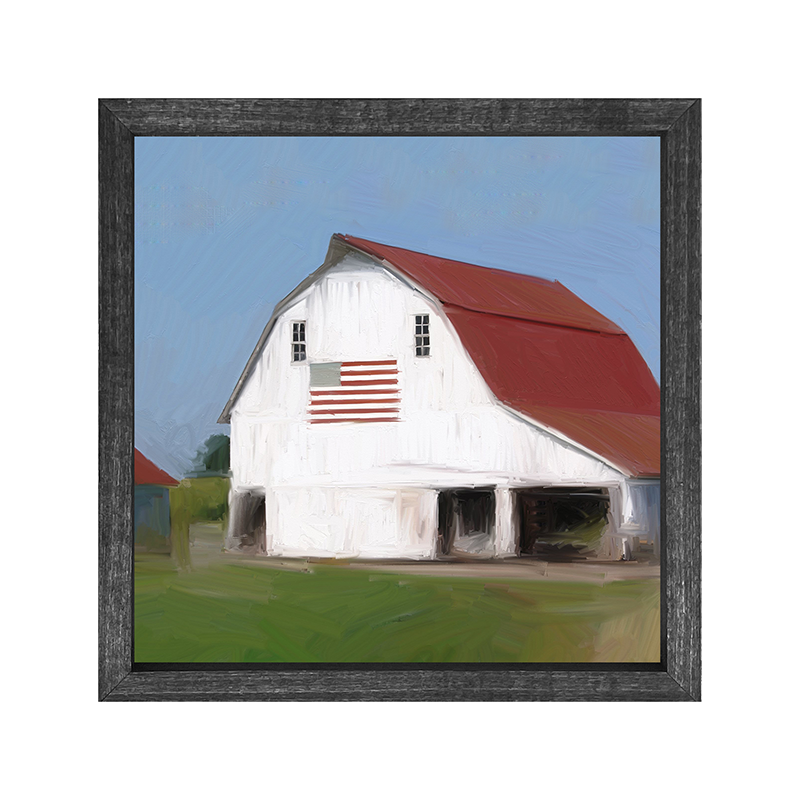 Patriotic Barn with flag