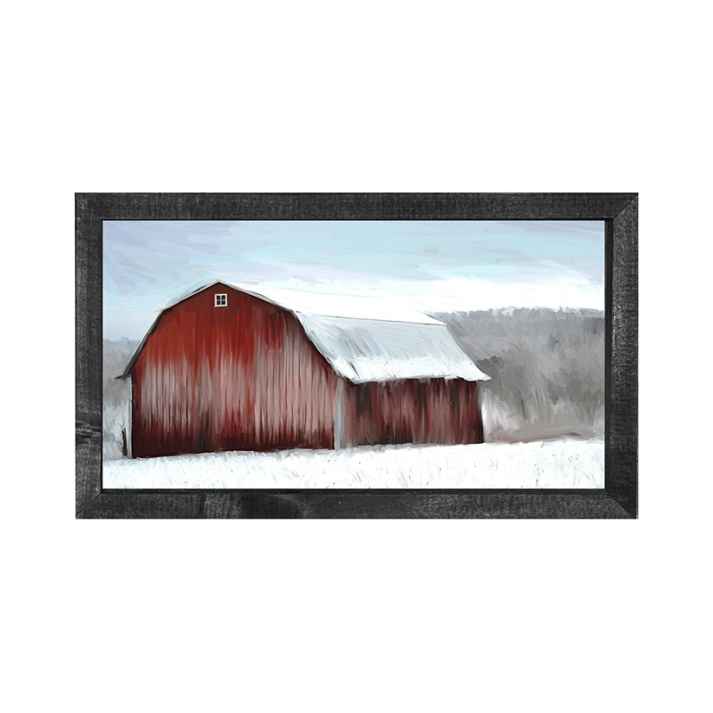 Barn- red with snow
