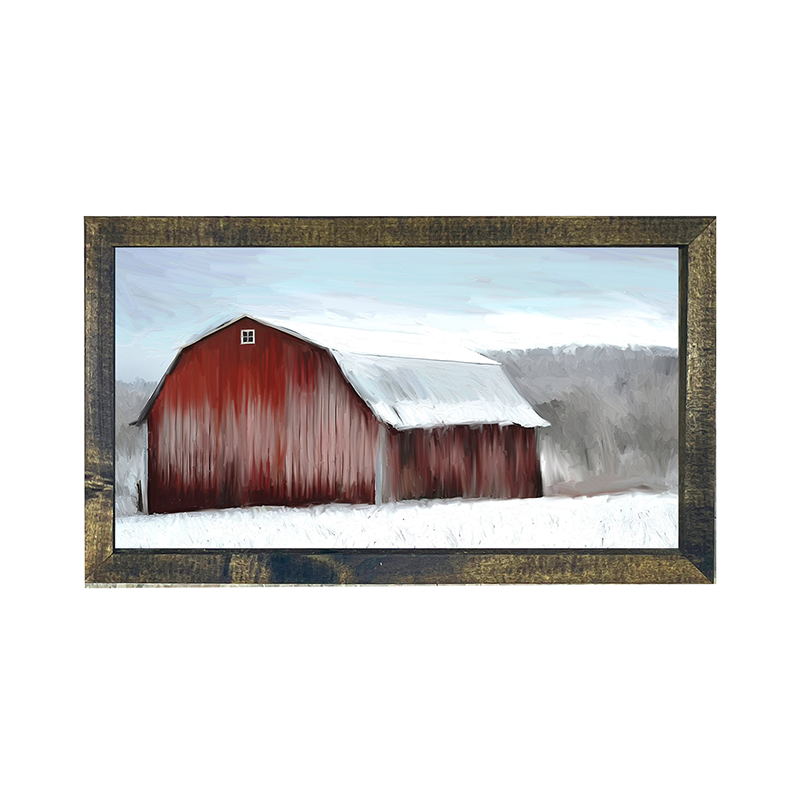 Barn- red with snow