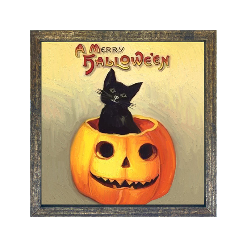 Black Cat in a pumpkin