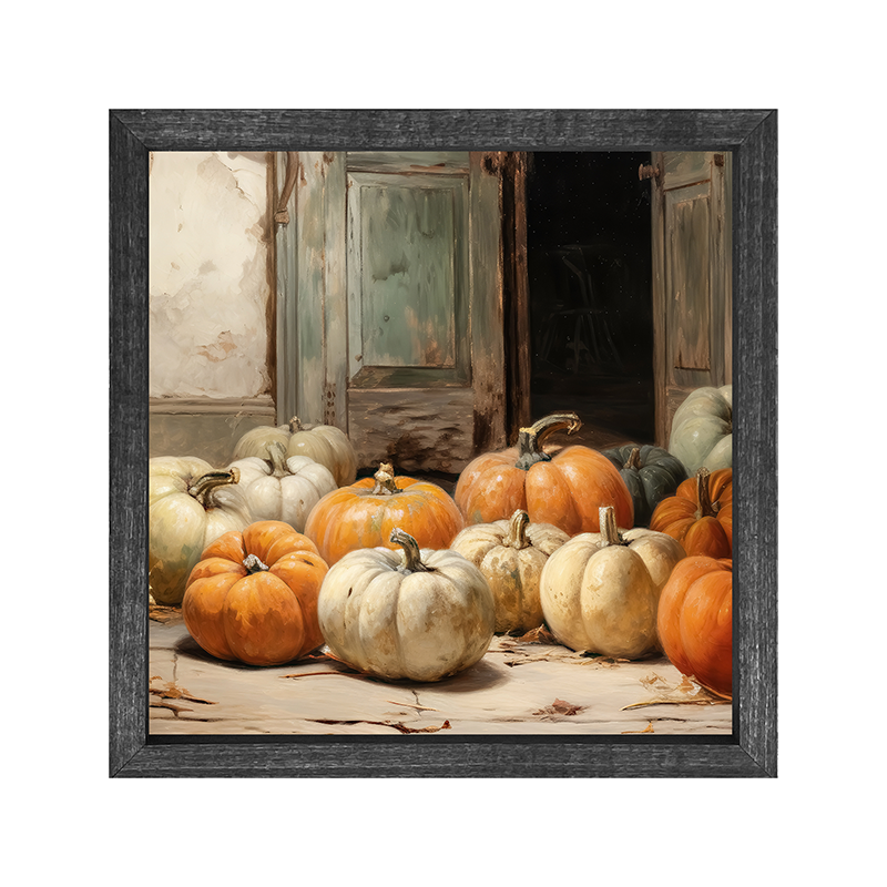 Pumpkins in a doorway