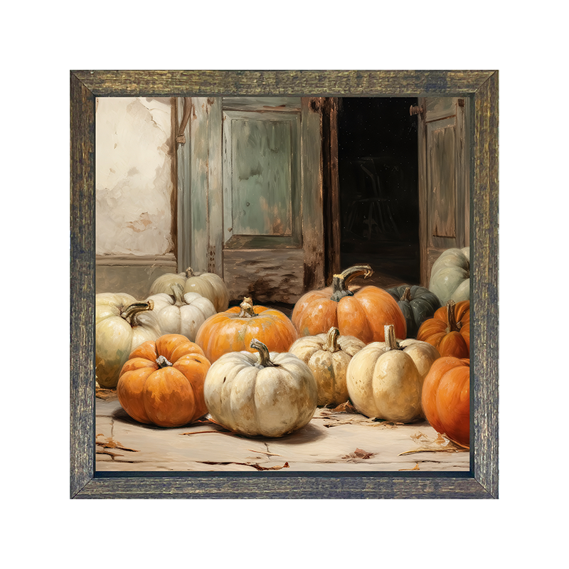Pumpkins in a doorway