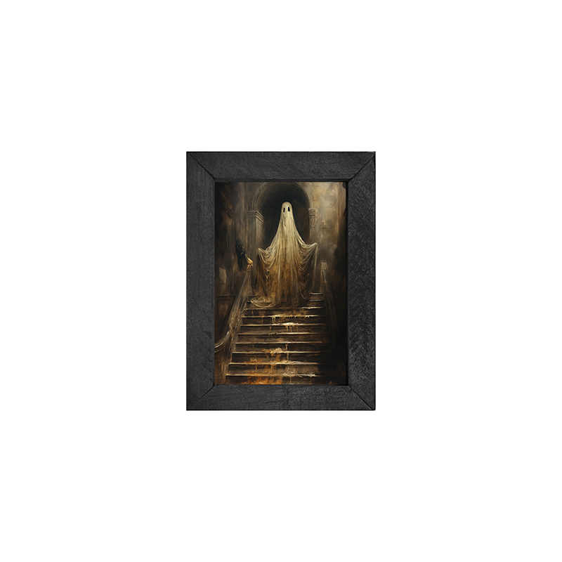 Ghost on Stairs - Vertical Frame