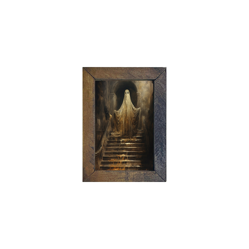 Ghost on Stairs - Vertical Frame