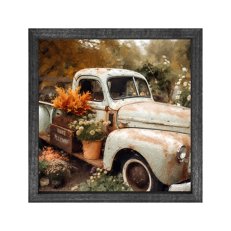 Blue Truck in Autumn
