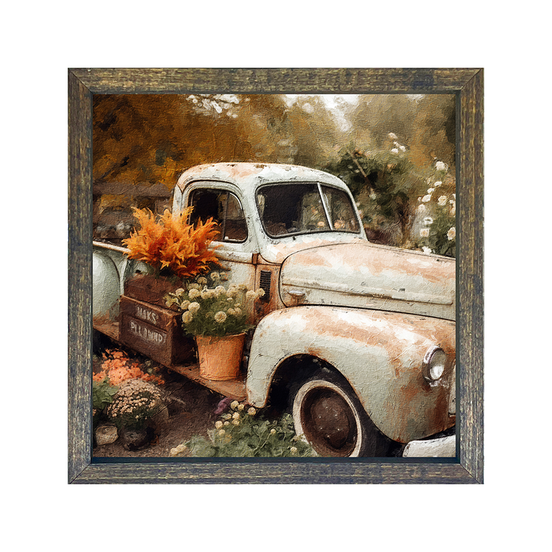 Blue Truck in Autumn