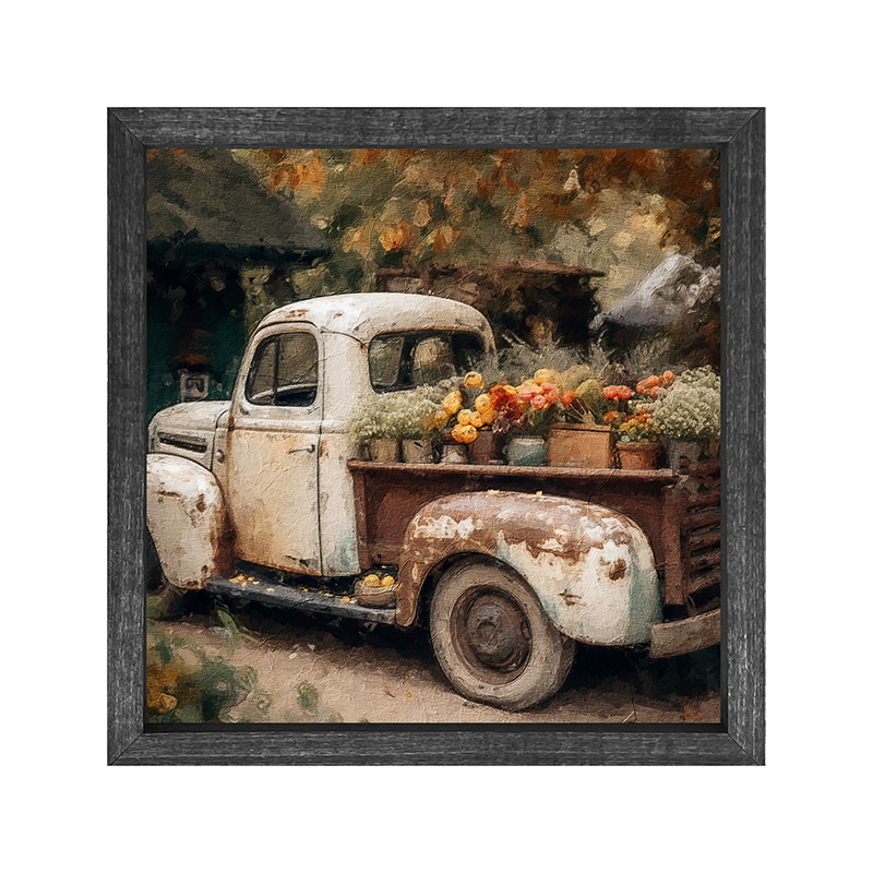 White Truck with Flowers