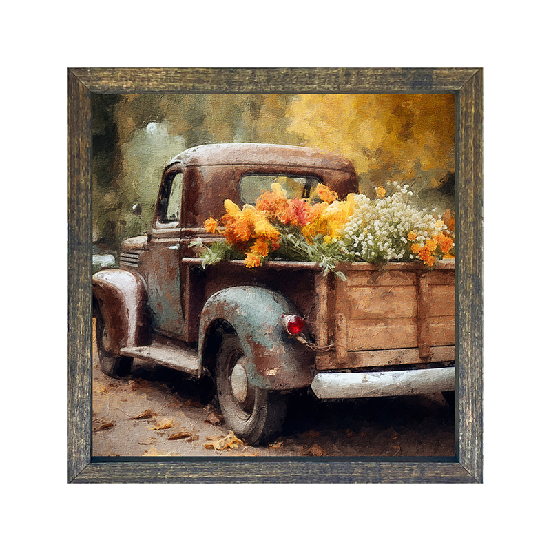 Rusty Truck with Flowers